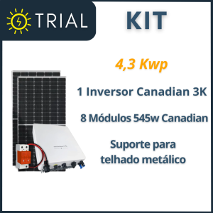 Kit Gerador Solar 4,3kWp